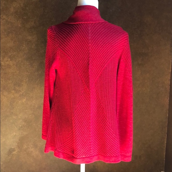 Christopher & Banks Red Open Cardigan Sweater - Picture 4 of 6